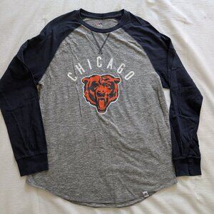 Chicago Bears Majestic Raglan Distressed Shirt